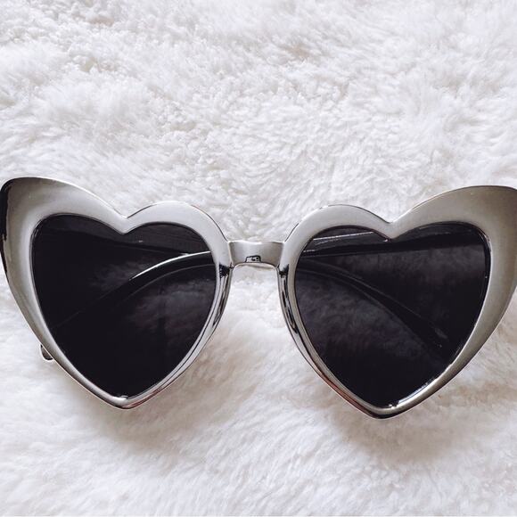 Addison Silver Heart-Shaped Sunglasses - Picture 1 of 12